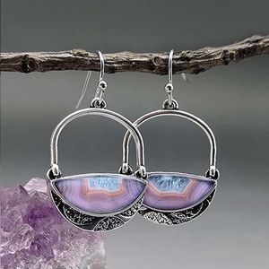 Dangle Purple Eye Earrings